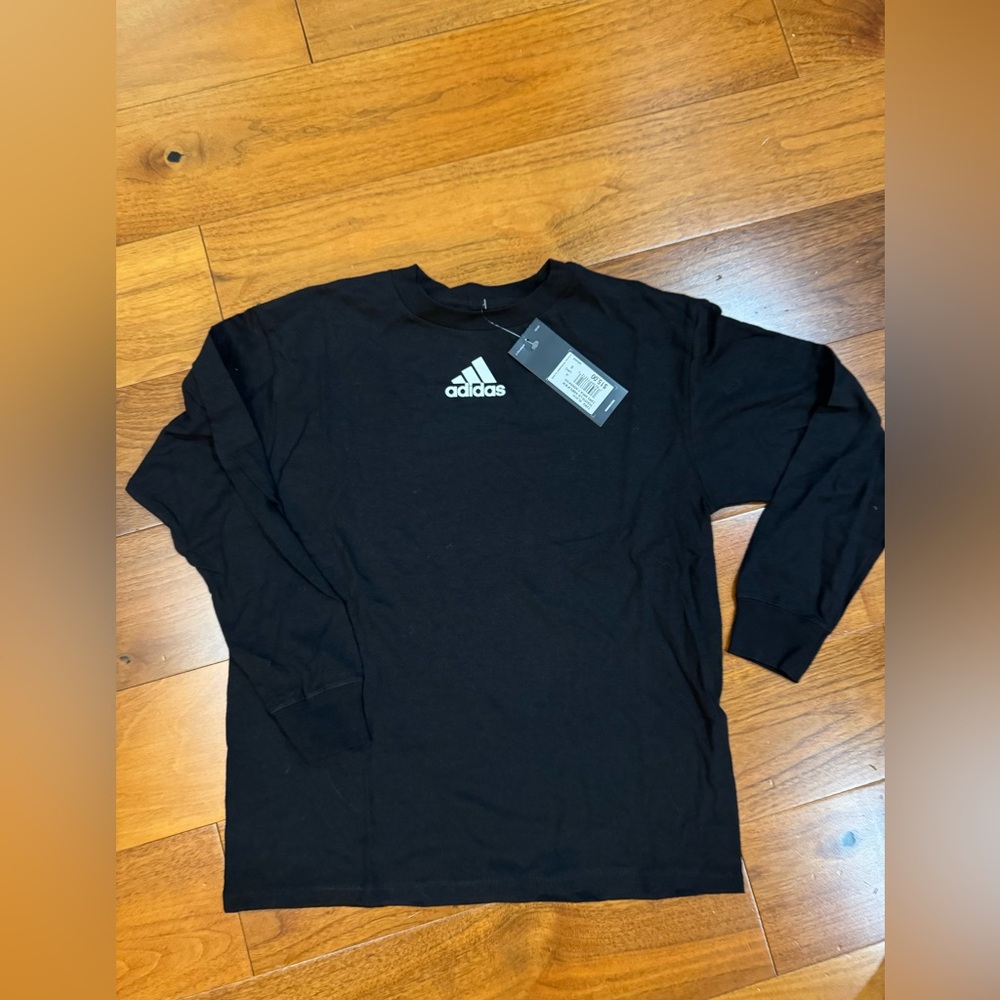 Adidas Black Youth Long Sleeve- size small(8)